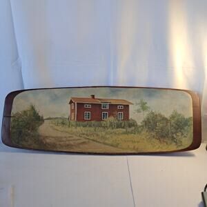 Antique Handcarved Handpainted Decorative Wooden Trencher Bread Bowl